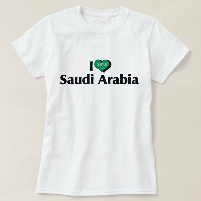Amo la camiseta de la bandera de Arabia Saudita (Diseño del anverso)