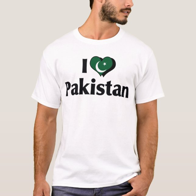 Amo la camiseta de la bandera de Pakistán (Anverso)