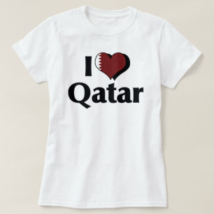 Amo la camiseta de la bandera de Qatar