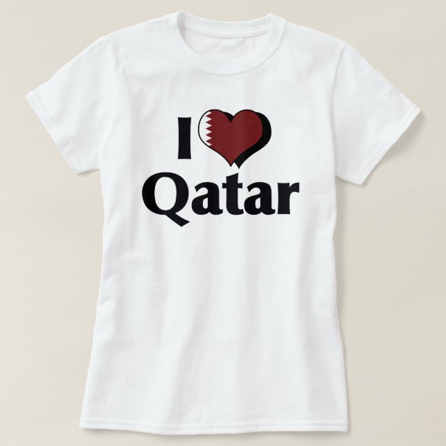 Amo la camiseta de la bandera de Qatar (Diseño del anverso)