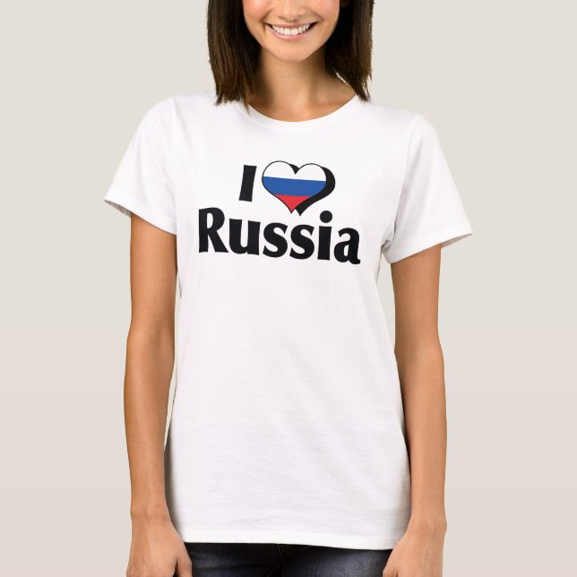 Amo la camiseta de la bandera de Rusia (Anverso)