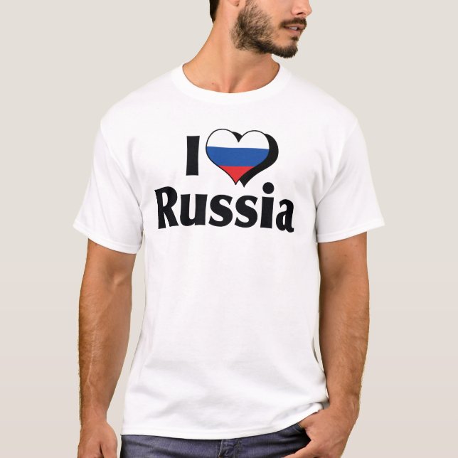 Amo la camiseta de la bandera de Rusia (Anverso)