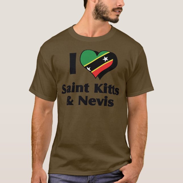Amo la camiseta de la bandera de San Cristóbal y N (Anverso)