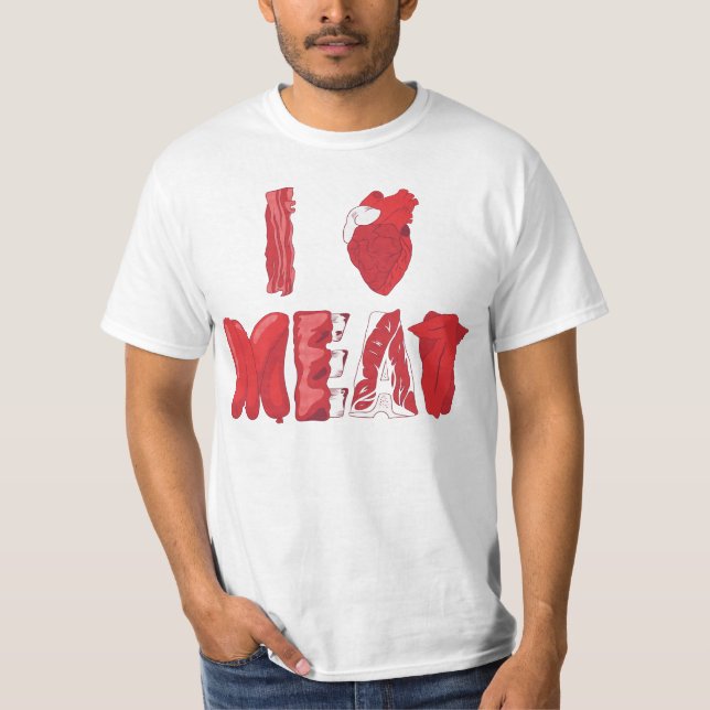 Amo la camiseta de la carne (Anverso)