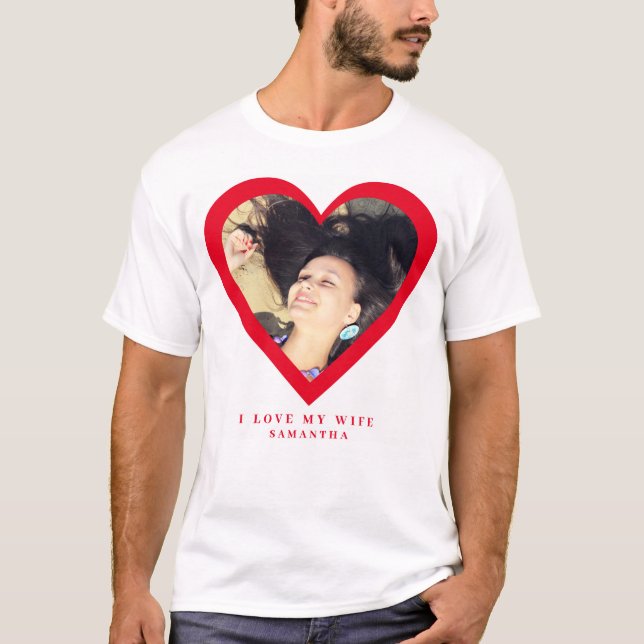 Amo la camiseta de la foto de mi esposa Personaliz (Anverso)
