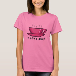 Amo la camiseta de la taza de café de Joe