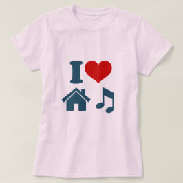 Amo la camiseta de las mujeres musicales de House