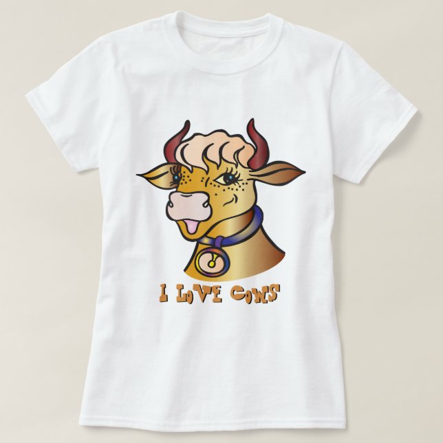 Amo la camiseta de las vacas (Diseño del anverso)