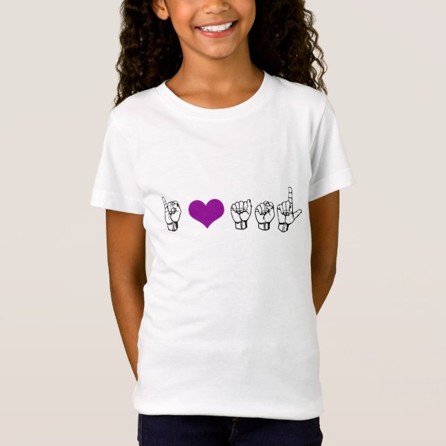 Amo la camiseta de los chicas del ASL (lenguaje de (Anverso)