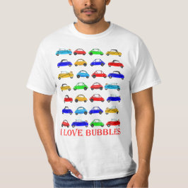 Amo la camiseta de los coches de la burbuja