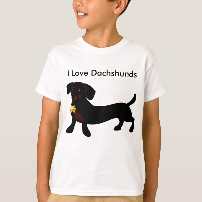 Amo la camiseta de los Dachshunds (Anverso)