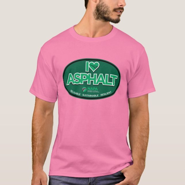 Amo la camiseta de los hombres del asfalto - rosa (Anverso)
