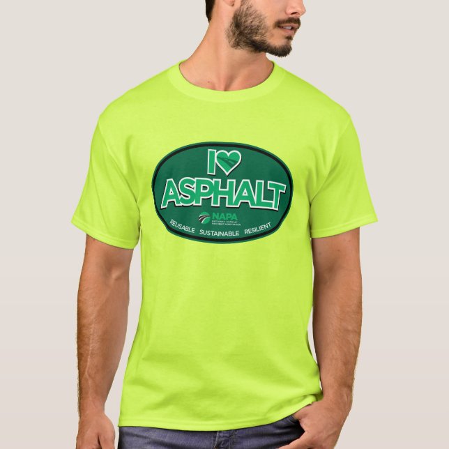 Amo la camiseta de los hombres del asfalto - Verde (Anverso)