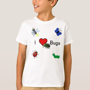Amo la camiseta de los insectos para los niños