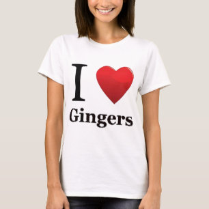 Amo la camiseta de los jengibres