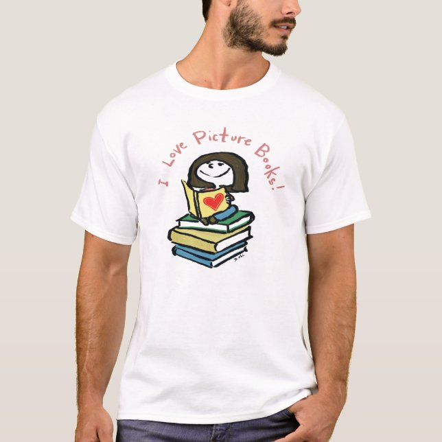 Amo la camiseta de los libros ilustrados (Anverso)