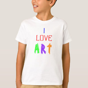 Amo la camiseta de los niños de arte