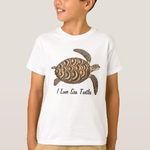 Amo la camiseta de los niños de las tortugas de
