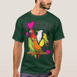 Amo la camiseta de los pájaros Me gusta mucho el l