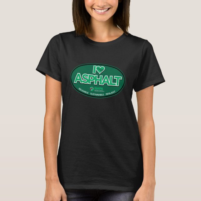 Amo la camiseta de mujeres asfaltadas - negra (Anverso)