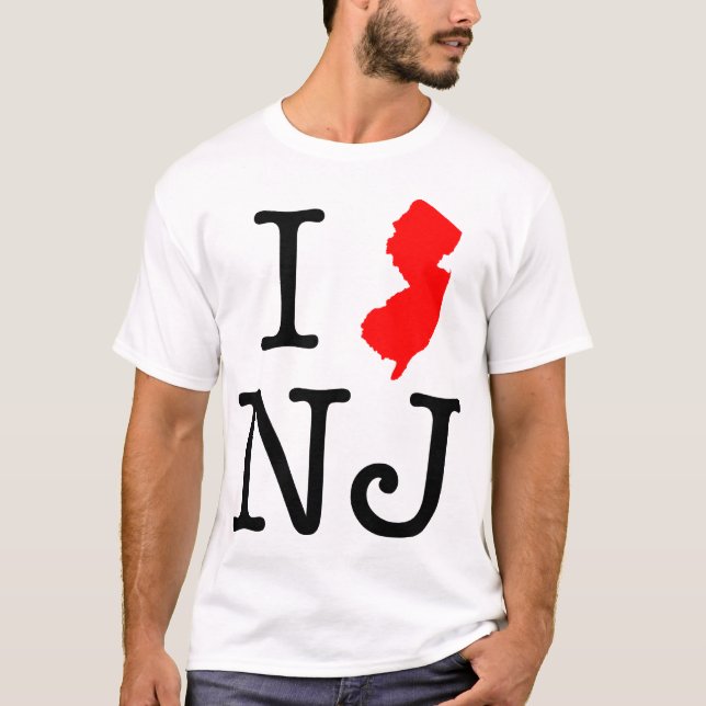 Amo la camiseta de NJ New Jersey (Anverso)