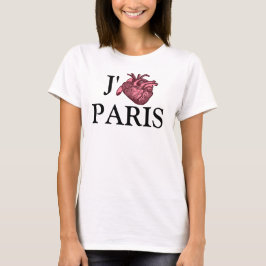 Amo la camiseta de París con el corazón anatómicam