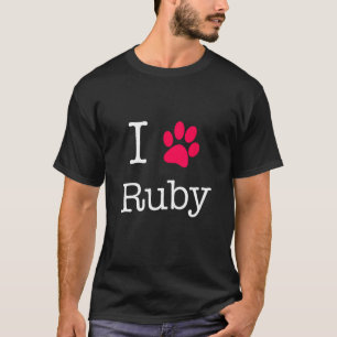 Amo la camiseta de regalo de perro con nombre de p