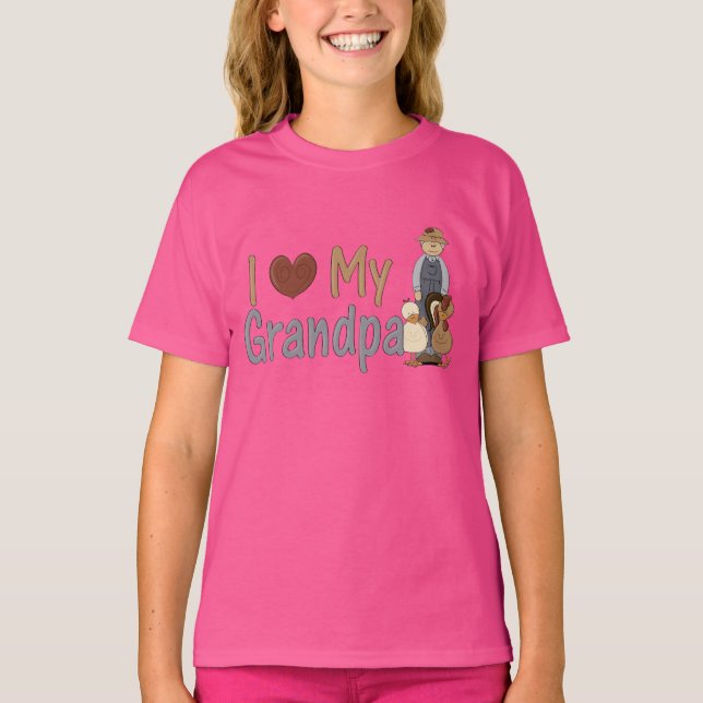 Amo la camiseta de Ringer de mi abuelo (granjero)  (Anverso)