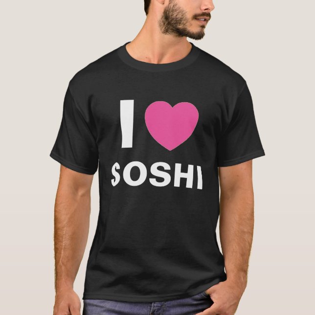 Amo la camiseta de Soshi (el negro) (Anverso)