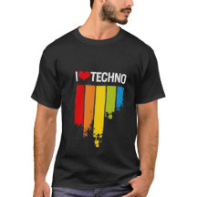 Amo la camiseta de Techno
