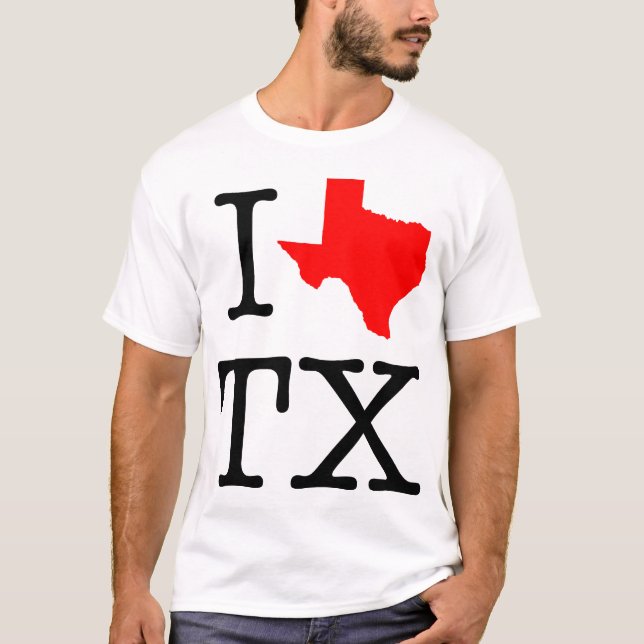 Amo la camiseta de TX Tejas (Anverso)