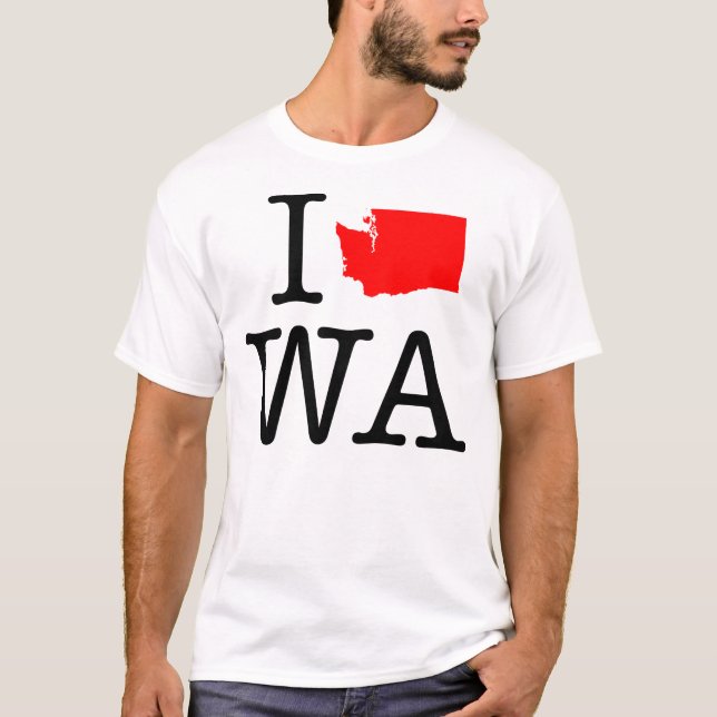 Amo la camiseta de WA Washington (Anverso)