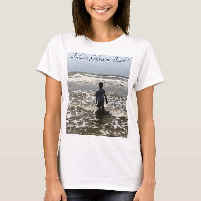 Amo la camiseta del adulto de la playa de (Anverso)