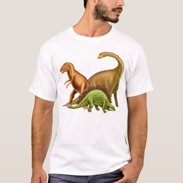 Amo la camiseta del adulto de los dinosaurios (Anverso)