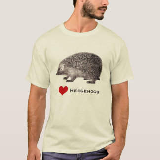 Amo la camiseta del adulto de los erizos