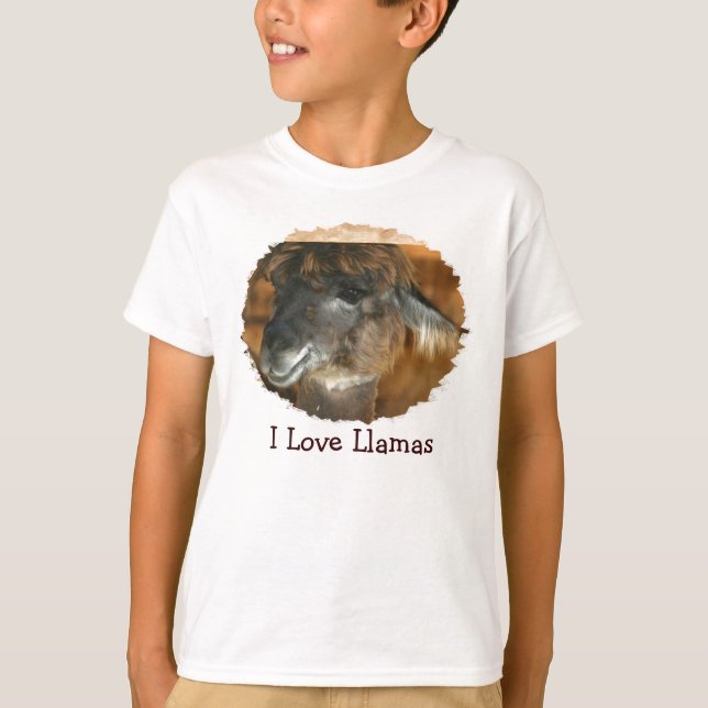 Amo la camiseta del animal del campo de las llamas (Anverso)