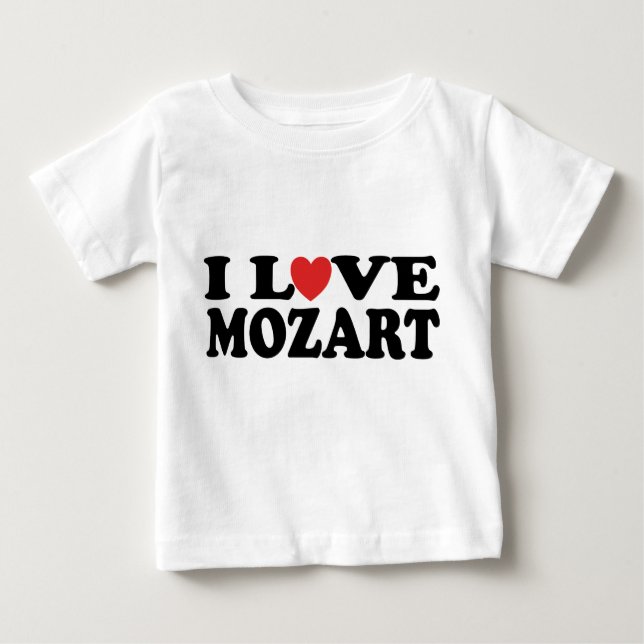 Amo la camiseta del bebé de Mozart (Anverso)