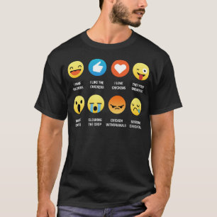 Amo la camiseta del Emoticon de la emoji de los