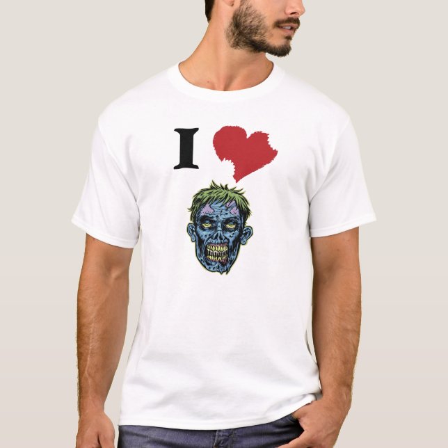AMO la camiseta del gráfico de los ZOMBIS (Anverso)