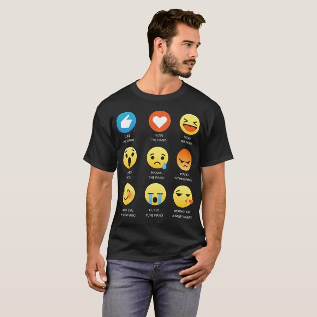 Amo la camiseta del gráfico del Emoticon de la (Anverso completo)