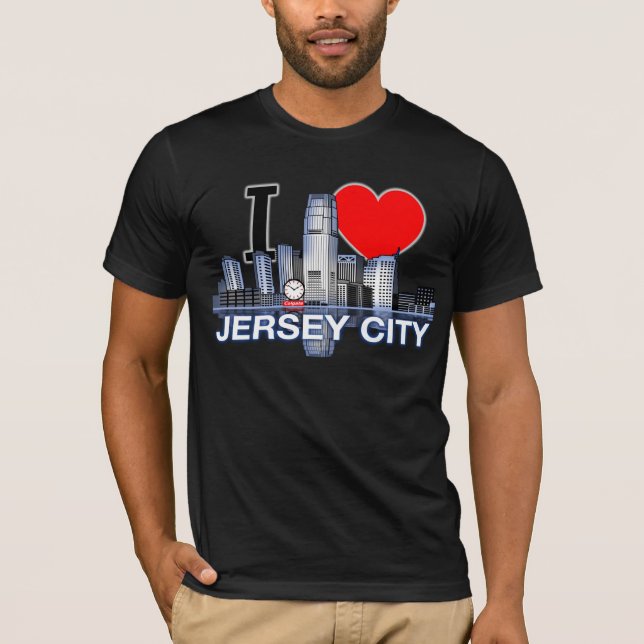 Amo la camiseta del horizonte de Jersey City (Anverso)