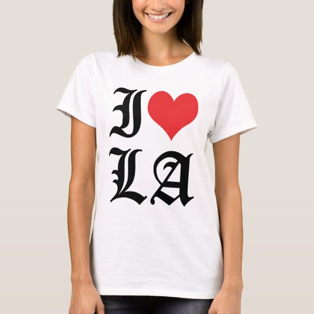 Amo la camiseta del LA del corazón del LA/I (Los (Anverso)