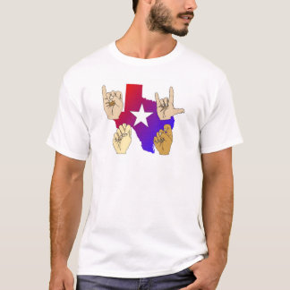 AMO LA CAMISETA DEL LENGUAJE DE SIGNOS DE TEJAS