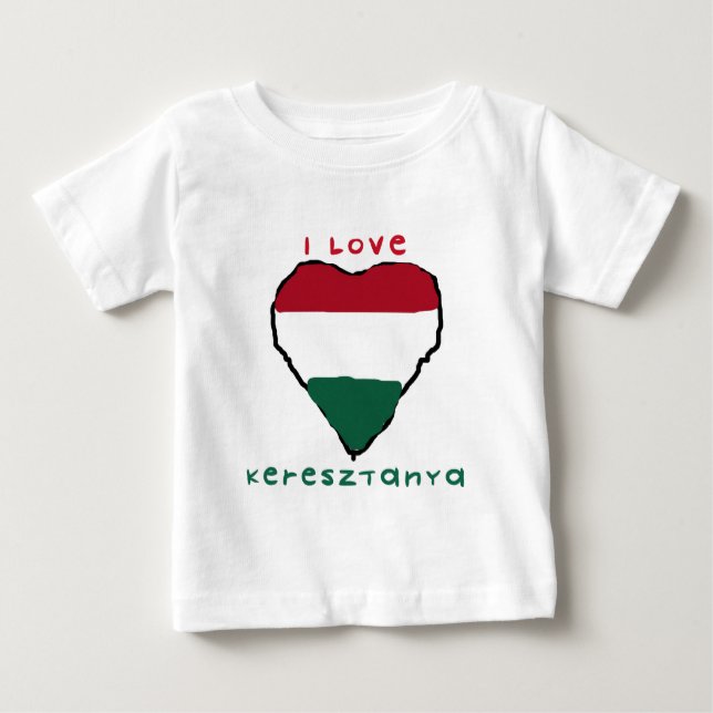Amo la camiseta del niño de Keresztanya (Anverso)