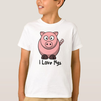 Amo la camiseta del niño de los cerdos