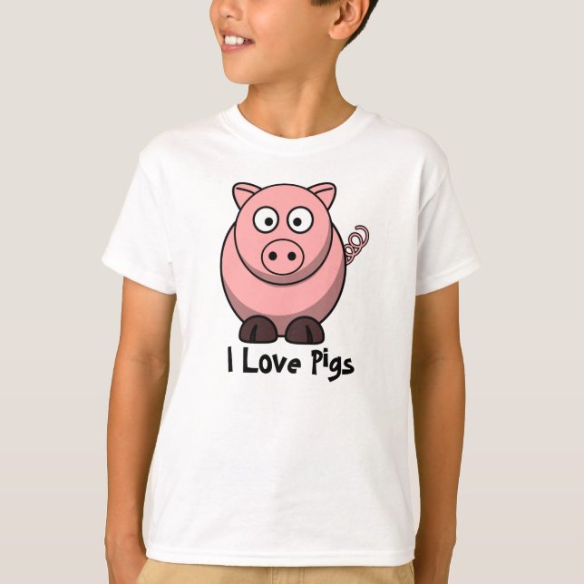 Amo la camiseta del niño de los cerdos (Anverso)