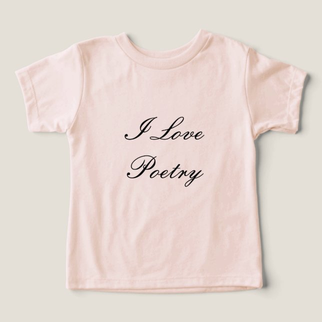 Amo la camiseta del niño pequeño de poesía (crema  (Diseño delantero )