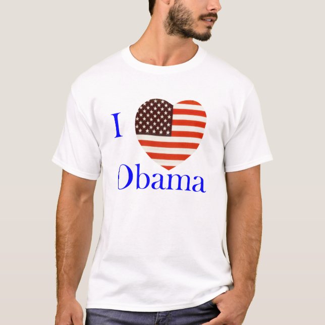 Amo la camiseta del personalizado de Obama (Anverso)