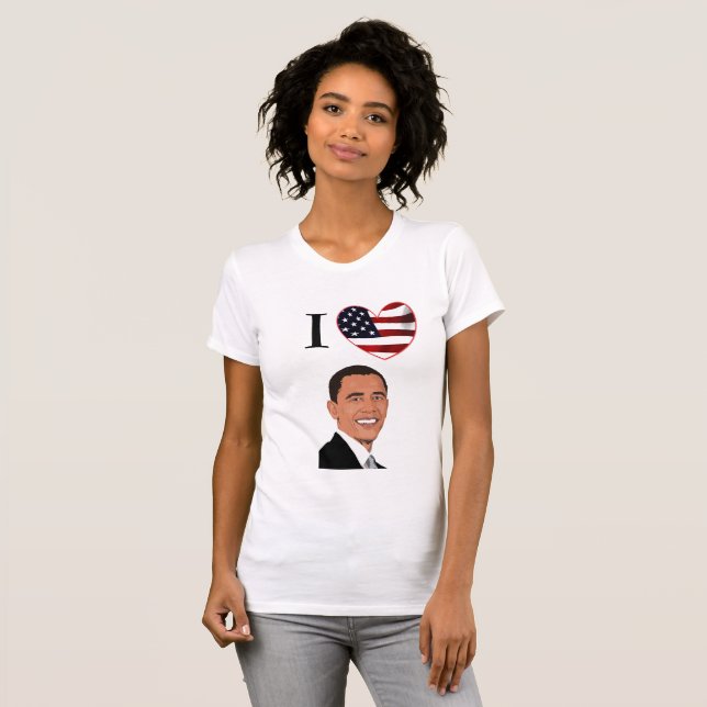 Amo la camiseta del presidente Barack Obama (Anverso completo)