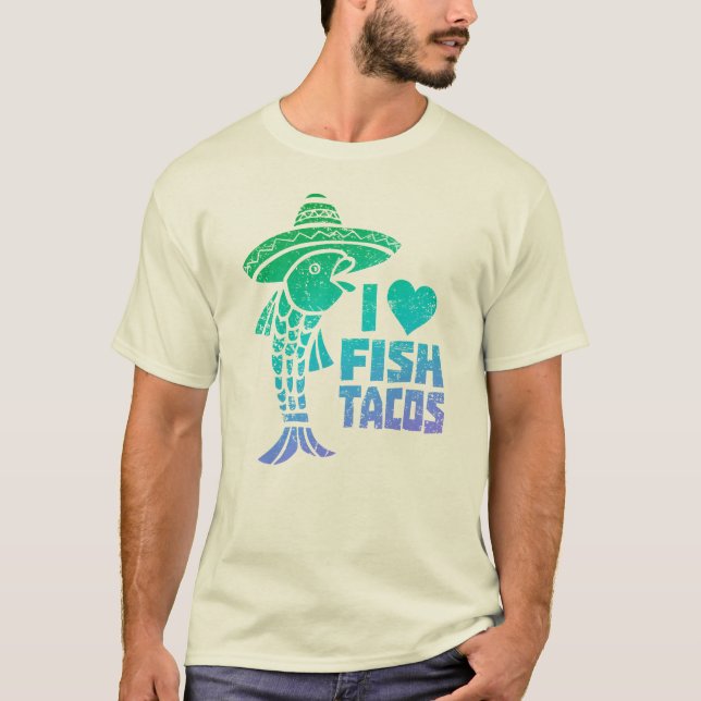 Amo la camiseta del Tacos de pescados (Anverso)